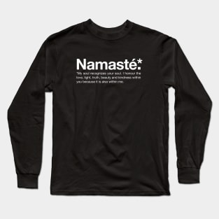 Namaste Definition (UK), Yoga and Wellbeing Long Sleeve T-Shirt